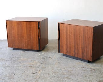 Pair of Mid Century Walnut Nightstands by John Kapel for Glenn of California