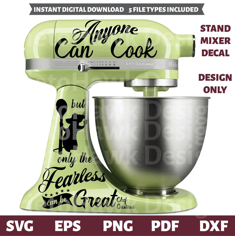 Stand Mixer Decal Design / Ratatouille / Remy / Anyone Can Etsy