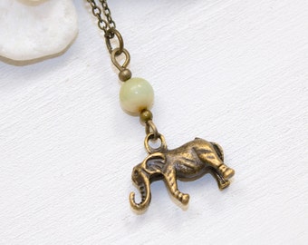 Elephant Necklace, Tiny Elephant Necklace, Elephant Jewelry, Elephant Pendant, Elephant Charm, Boho Jewelry, Layering Necklace