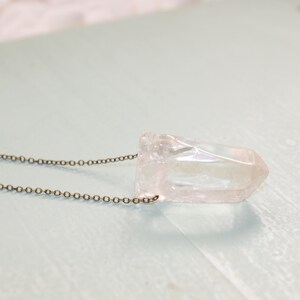 Large Raw Crystal Necklace, Large Crystal Point Necklace, Quartz Point Necklace, Crystal Jewelry, Crystal Healing Jewelry, Clear Quartz