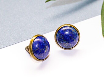 Lapis Lazuli Stud Earrings, Third Eye Jewelry, Gemstone Studs, Blue Stone Earrings, Lapis Post Earrings, Lapis Studs, Third Eye Chakra