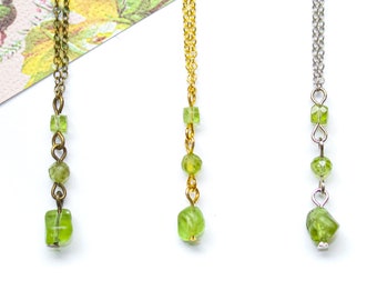 Peridot Drop Necklace, August Birthstone Necklace, August Necklace, Peridot Birthday Gift for Her, August Birthstone Jewelry, Dainty Jewelry