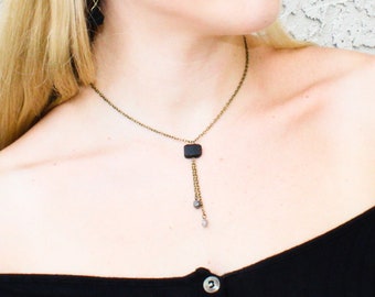 Black Tourmaline Necklace for Women, Protection Necklace for Anxiety Relief, Empath Protection Jewelry, Healing Crystal Necklace for Her