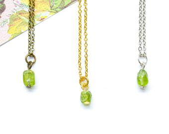 Peridot Necklace, Gold Birthstone Necklace Customizable, Dainty Birthstone Necklace, Peridot Jewelry, August Birthstone Jewelry, Gift Women