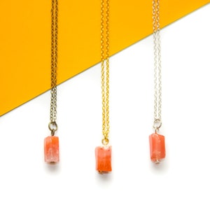 Dainty Carnelian Necklace, Natural Carnelian Jewelry, Simple Necklace, Gemstone for Confidence, Creativity, Courage Crystal Healing Jewelry