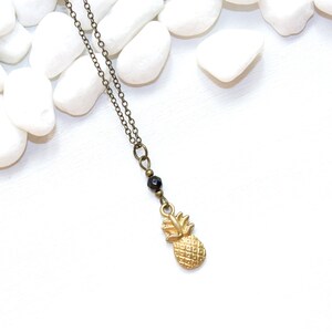 Pineapple Necklace, Small Pineapple Necklace, Gold Pineapple Necklace, Pineapple Jewelry, Pineapple Gemstone Necklace, Most Popular Jewelry