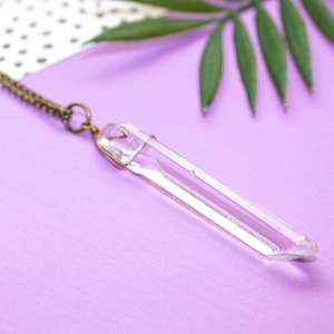 Large Crystal Point Pendant Necklace, Long Crystal Necklace, Quartz Point Necklace, Crystal Healing Necklace, Healing Crystal Jewelry Women