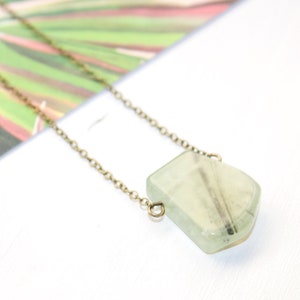 Prehnite Necklace, Green Stone Necklace, Gemstone Layering Necklace, Prehnite Jewelry, Healing Jewelry, Minimalist Jewelry, Gemstone Jewelry image 3