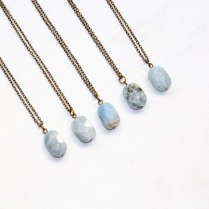 Aquamarine Necklace, Aquamarine Gemstone Necklace, Aquamarine Jewelry, Short Gemstone Necklace, Blue Stone Necklace, Gemstone Healing
