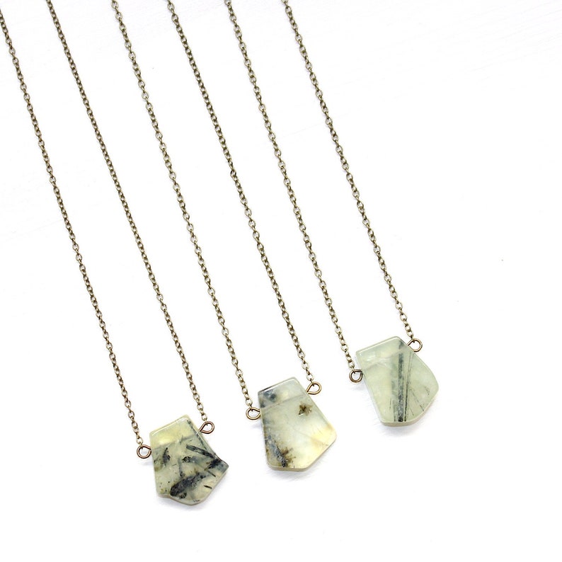 Prehnite Necklace, Green Stone Necklace, Gemstone Layering Necklace, Prehnite Jewelry, Healing Jewelry, Minimalist Jewelry, Gemstone Jewelry image 1