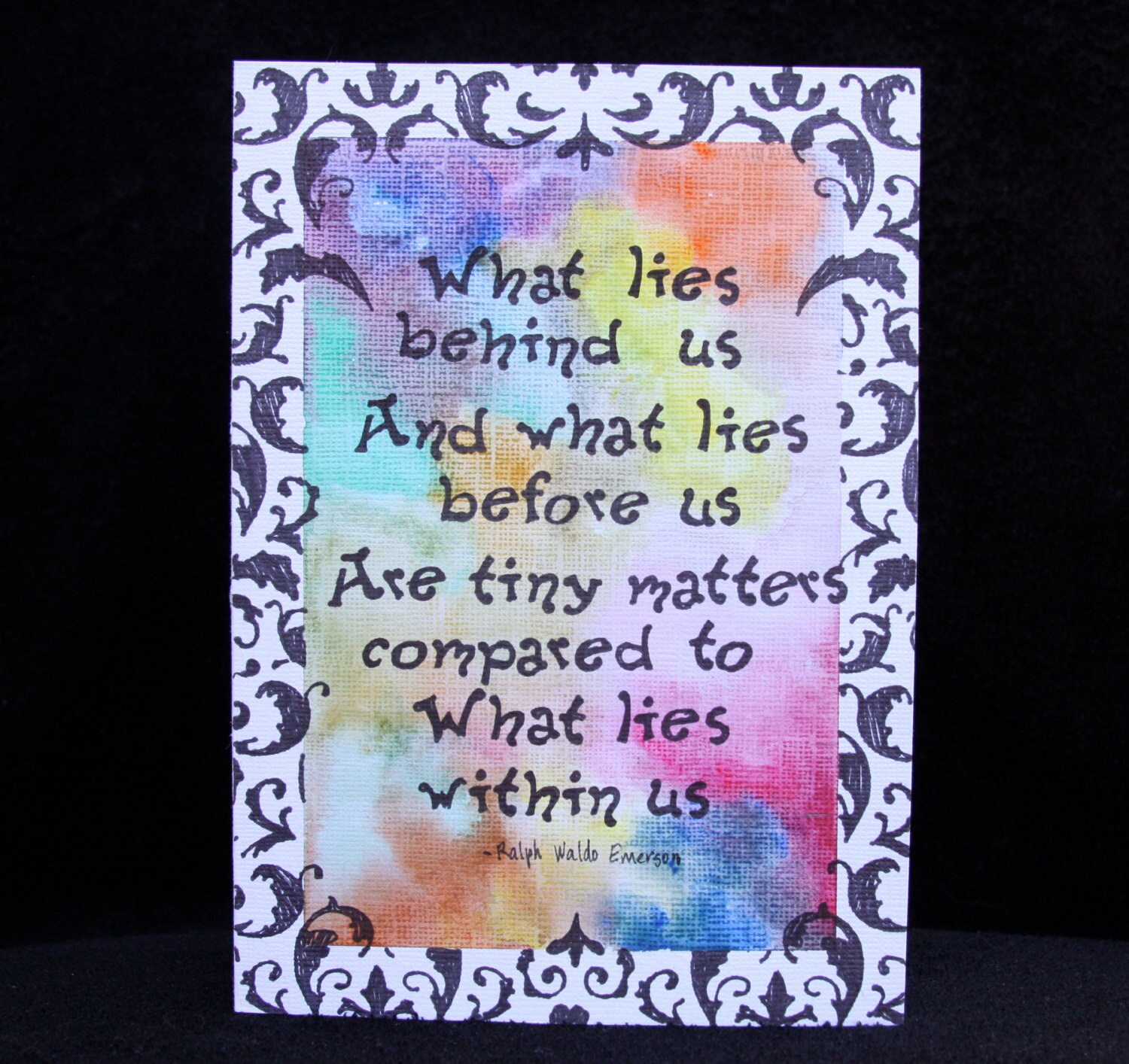 Watercolor Tie Dye Card With Inspiring Quote Etsy UK
