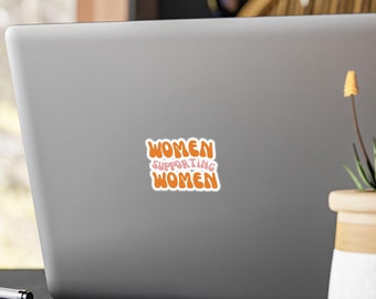 Pegatina "Mujeres apoyando a mujeres": Calcomanía feminista para portátil