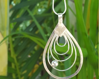 Sterling silver Pendant.  Beautiful multi tear drop.