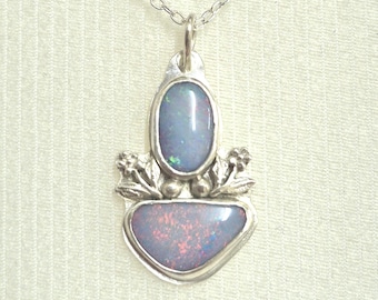 Australian Opals in Sterling Silver.  Pinks and blues.