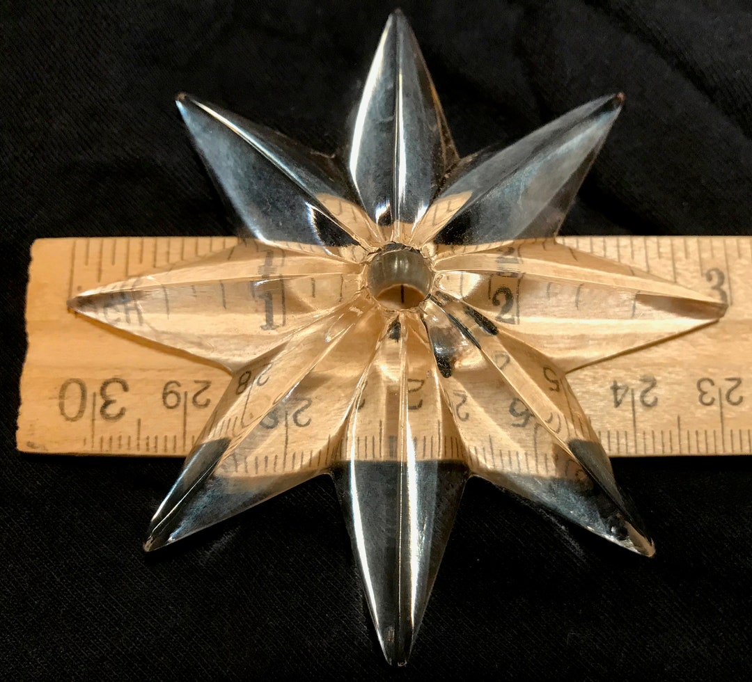 Vintage 3 Clear Glass Star Drawer Pull Knob Etsy