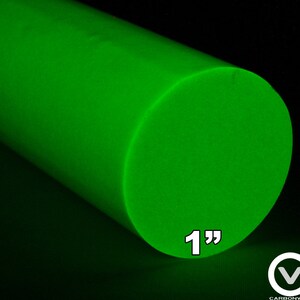 May include: A bright green glow-in-the-dark 1-inch diameter round rod.