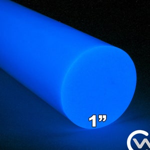 1&quot; Sky Blue Glow In the Dark Rod TurboGlow CarbonWaves