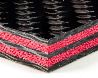 1/4" Red Metallic Carbon Fiber Plate CarbonWaves Carbon Fibre Sheet