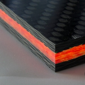 3/8"Fire GlowWaves Kohlefaser Platte CarbonWaves Glow In The Dark GITD