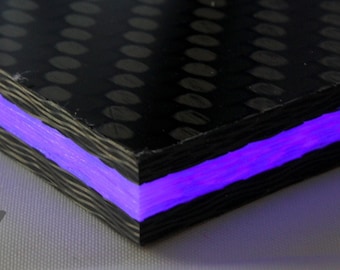 3/8&quot; paarse GlowWaves-koolstofvezelplaat CarbonWaves Glow In The Dark GITD
