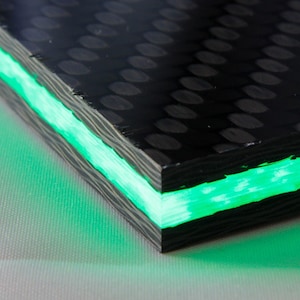 3/8&quot; Ultra Green GlowWaves Carbon Fiber Plate CarbonWaves Glow In The Dark GITD