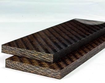 1/4" Bronze Carbon Fiber Knife Scale Set of 2 CarbonWaves Knife Blank