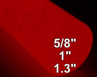 5/8", 1", 1.3" Ruby Red Glow In the Dark Rod TurboGlow CarbonWaves