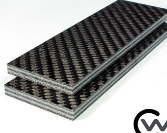 1/4" Silver Metallic Carbon Fiber Knife Scale Set of 2 CarbonWaves Knife Blank