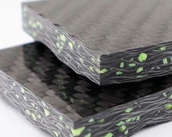 1/4" Yellow Starry Night Carbon Fiber Set of 2 Knife Scales CarbonWaves