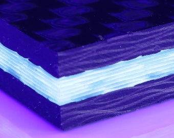 3/8" White GlowWaves Carbon Fiber plate CarbonWaves Glow In The Dark GITD