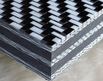 1/2" Triple White CarbonPlaid Plate CarbonWaves - Triple White Hybrid Carbon Fiber Sheet