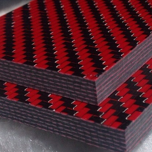 1/4 "Rot & Schwarze Hybrid-Kohlefaserplatte CarbonWaves-Kohlefaserplatte