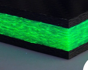 5/8" Green GlowWaves Carbon Fiber plate CarbonWaves Core Glow In The Dark GITD