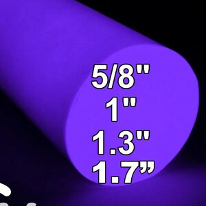 5/8", 1", 1,3", 1,7" amethist Glow In the Dark-staaf TurboGlow CarbonWaves