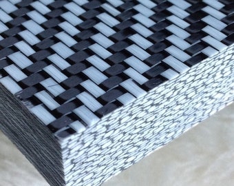1/2" Solid White CarbonPlaid Plate CarbonWaves - Solid White Hybrid Carbon Fiber Sheet