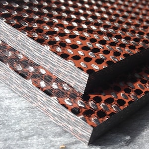 1/8&quot; Copper Carbon Fiber Knife Scale Set of 2 CarbonWaves Knife Blank