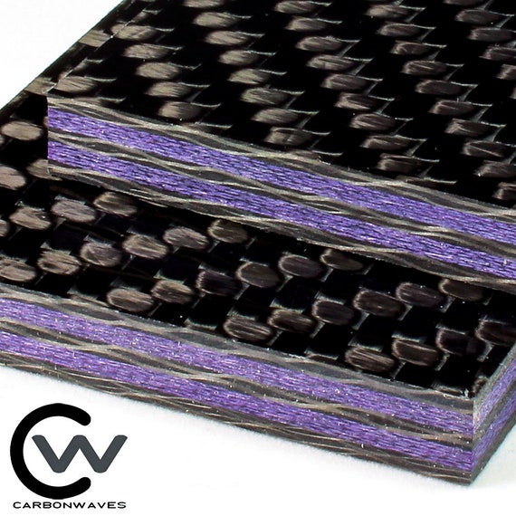 1/4 Purple Metallic Carbon Fiber Plate Carbonwaves Carbon Fibre Sheet -   Israel