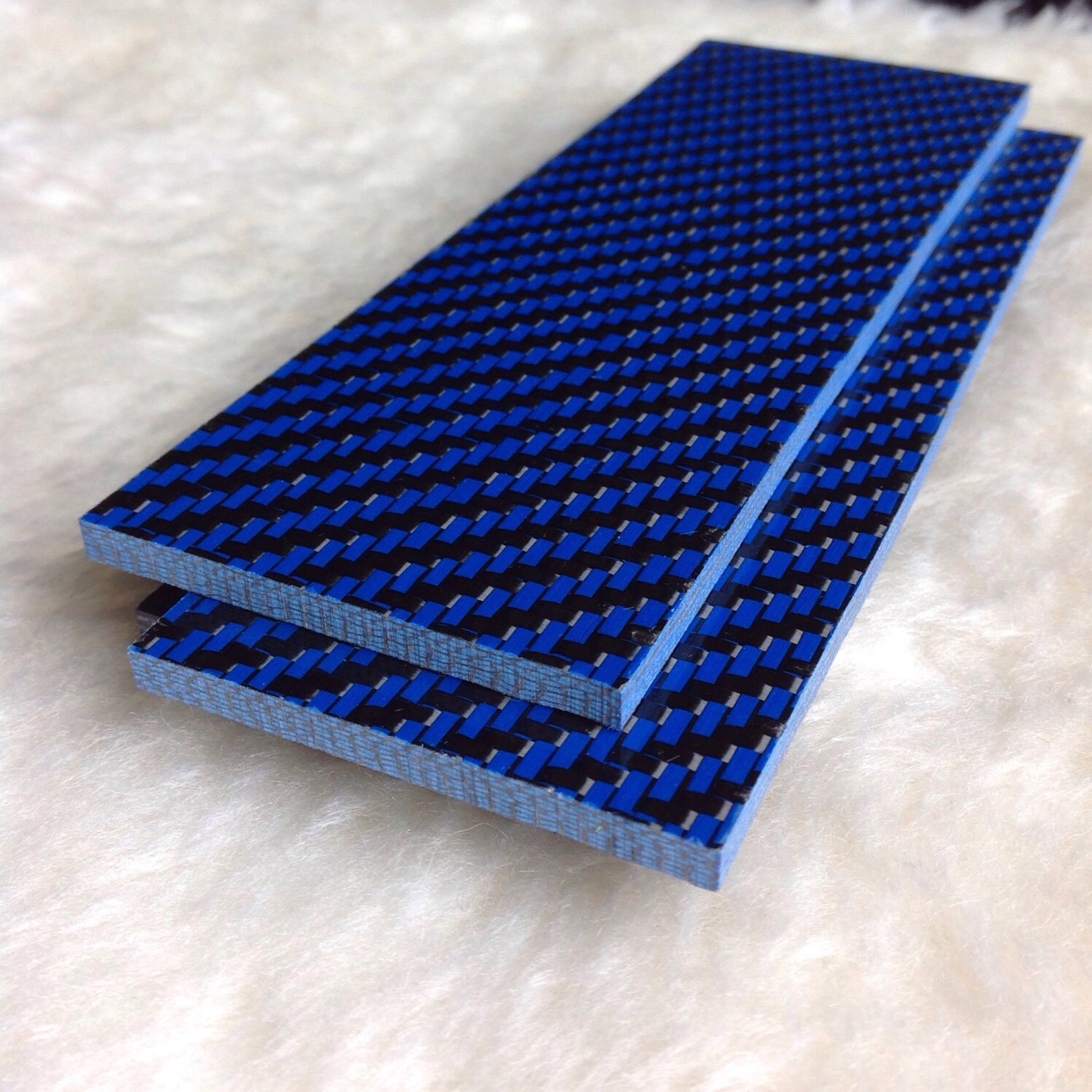 1/8 Blue & Black Carbon Fiber Knife Scale Set of 2 Etsy