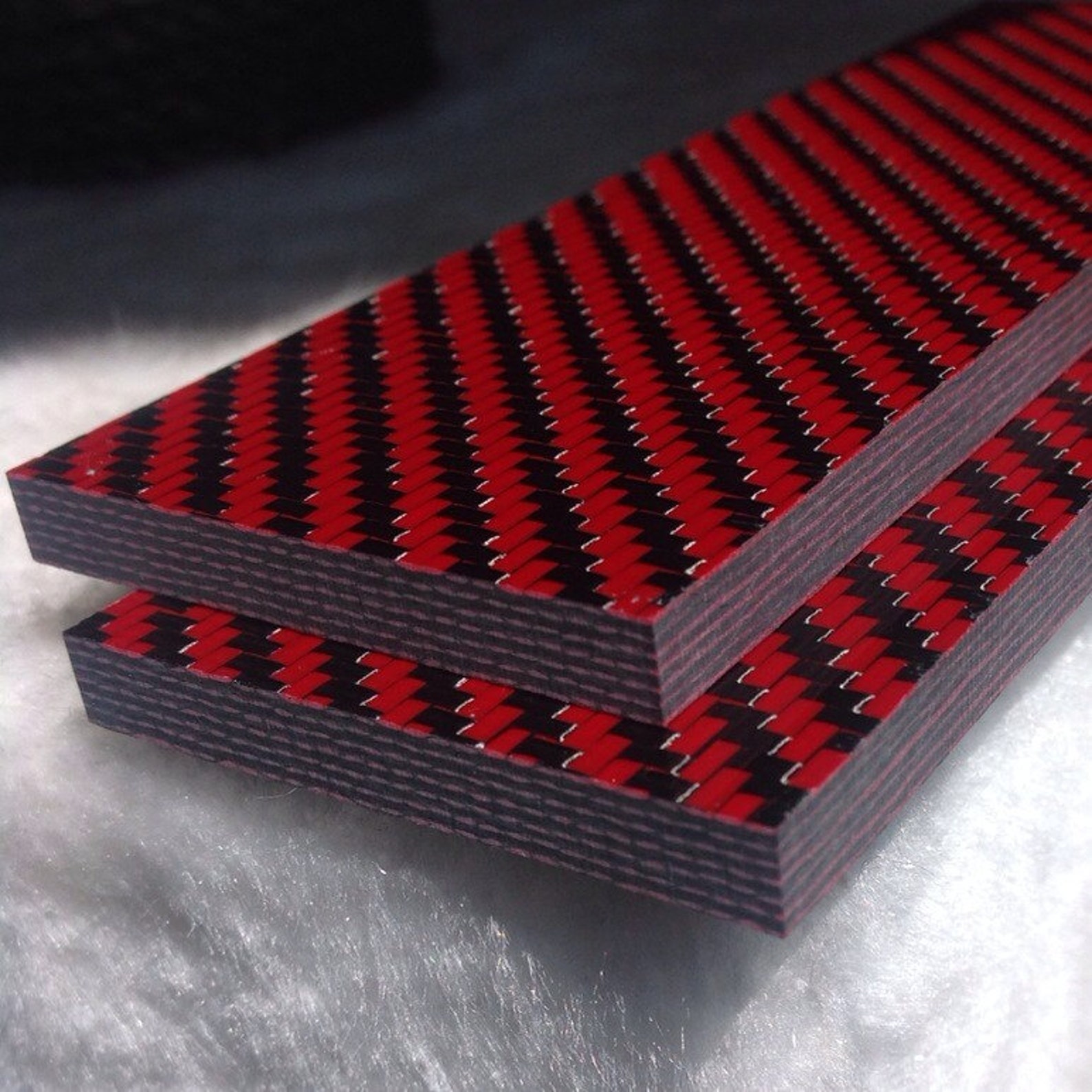 1/4 Red & Black Carbon Fiber Knife Scale Set of 2 Etsy