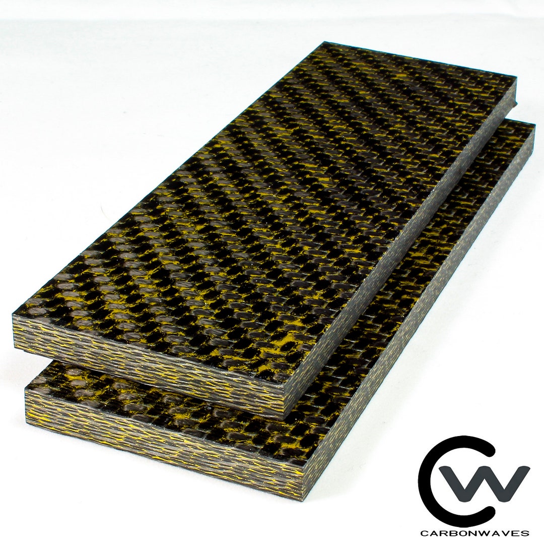 1/8 Brass Carbon Fiber Knife Scale Set of 2 Carbonwaves Knife Blank Etsy