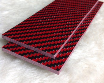 1/8 &quot;Rot & Schwarz Carbon Messerwaage im 2er Set CarbonWaves Messerrohling