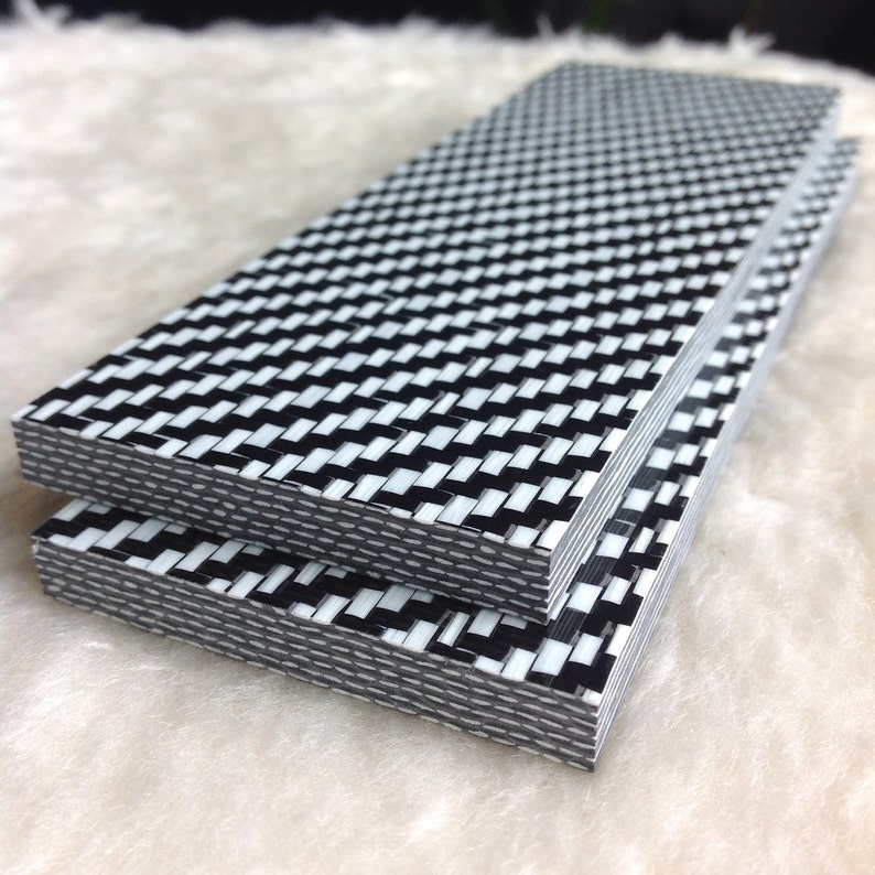 1/4 Black & White Carbon Fiber Knife Scale Set of 2 Etsy