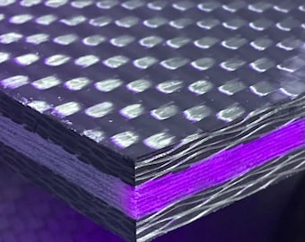 3/8" Amethyst GlowWaves Carbon Fiber Plate CarbonWaves Glow In The Dark GITD
