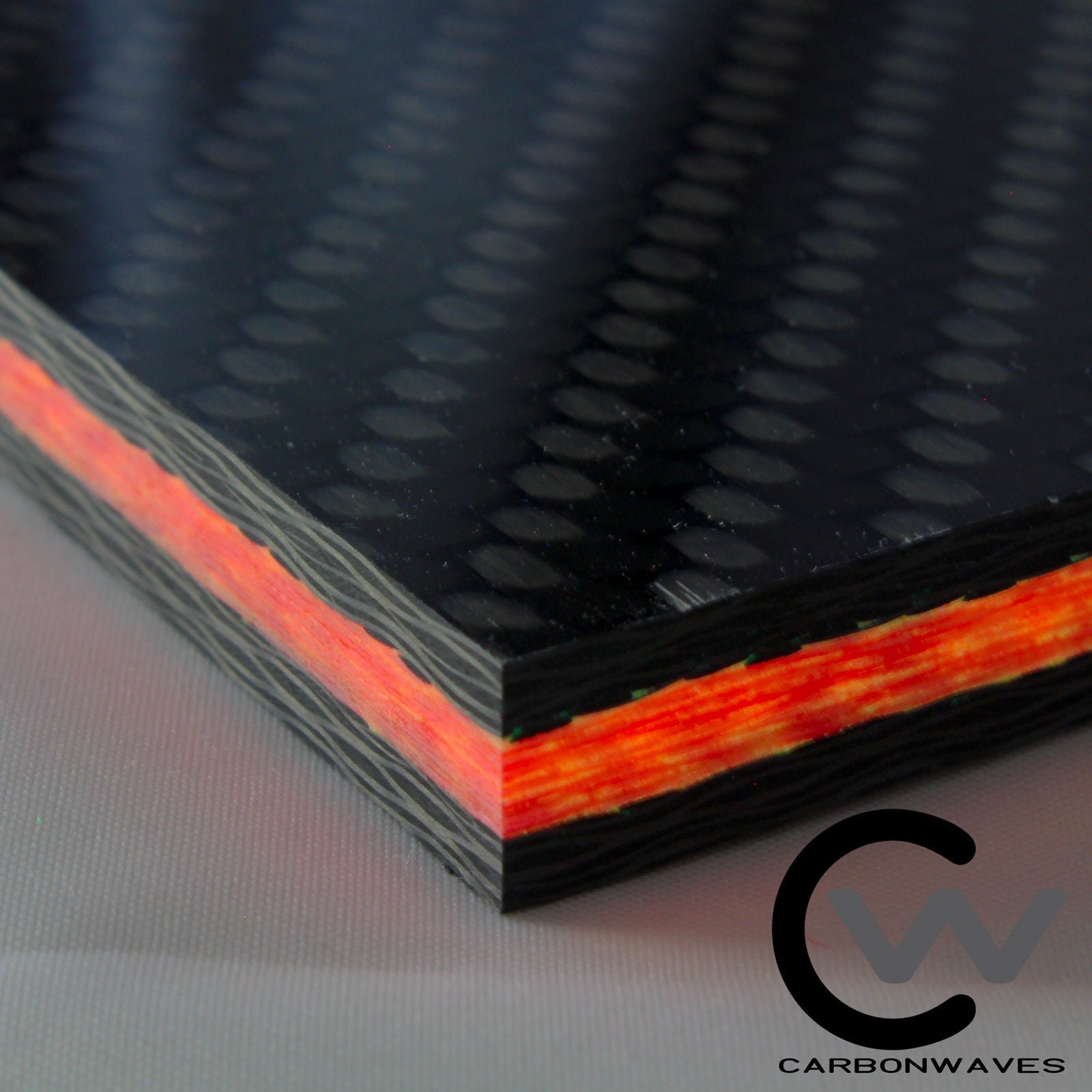 3/8 Fire Glowwaves Carbon Fiber Plate Carbonwaves Glow in the Dark GITD 