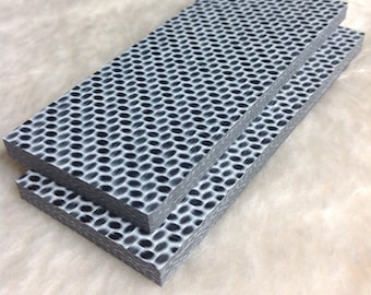 1/4" White Resin Carbon Fiber Knife Scale Set of 2 CarbonWaves Knife Blank