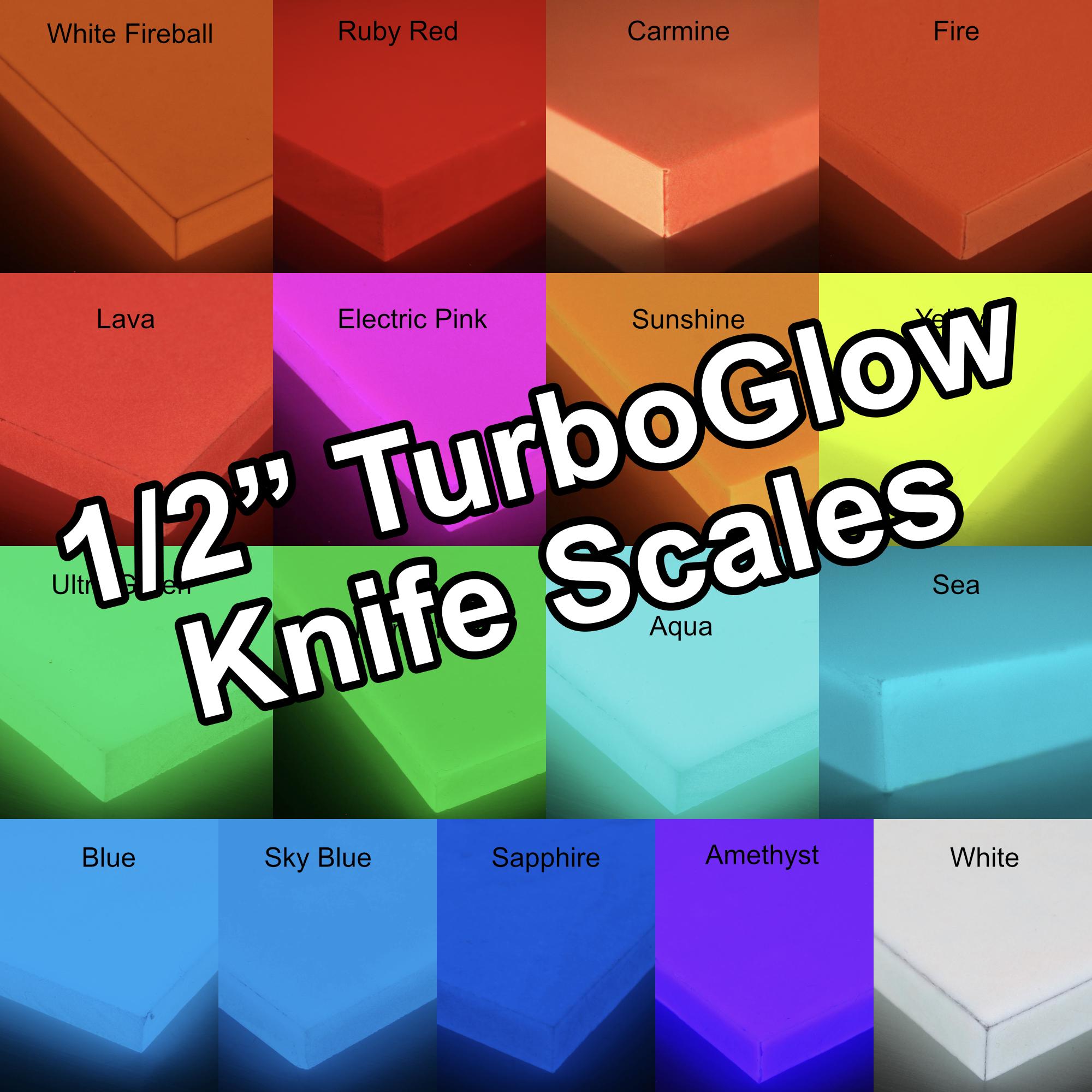 NEW 1/2" TurboGlow Knife Scales Set of 2 by CarbonWaves Knife Blank