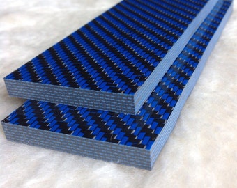 1/4 " blauw & zwart koolstofvezel mes schaal set van 2 carbonwaves hybride koolstofvezel mes blanco