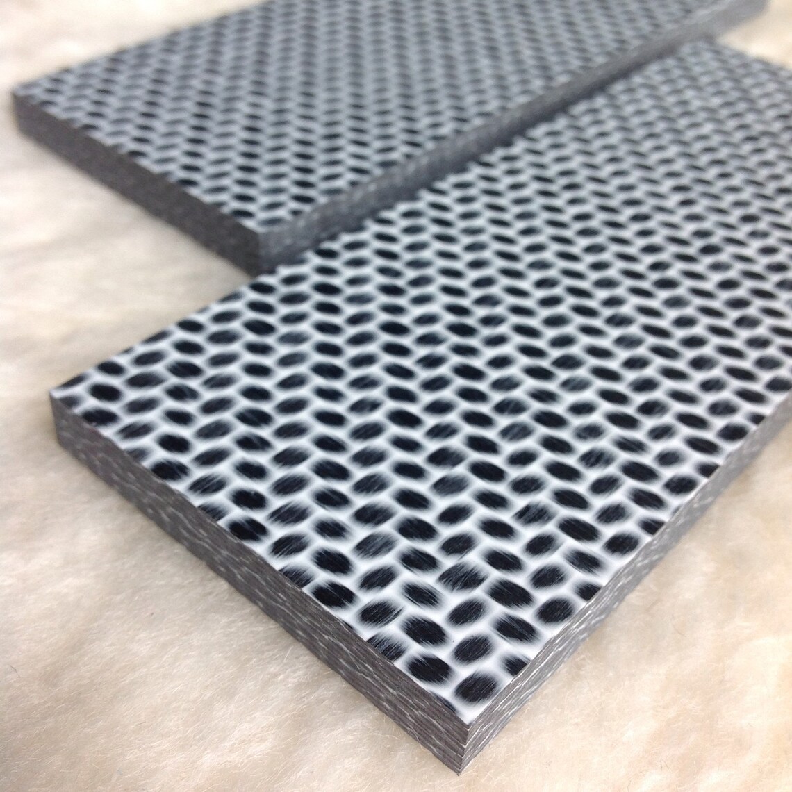 1/4 White Resin Carbon Fiber Knife Scale Set of 2 Etsy