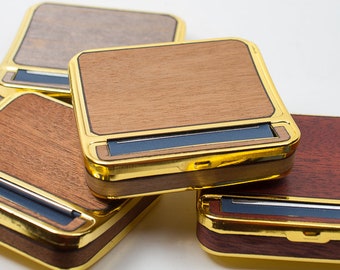 Stash Box Wood Rolling Tray : Mahogany Wood PERSONALIZED stashbox, roller machine, cigarette case