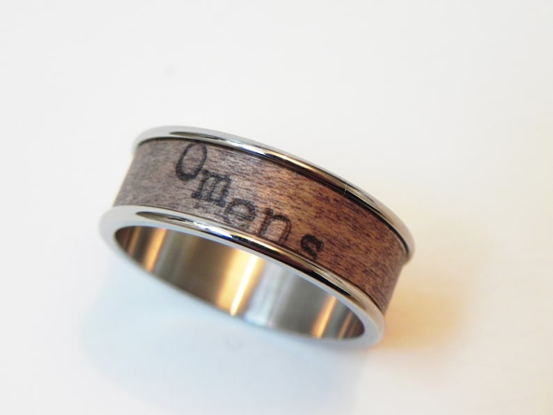 Wood Poetry Ring Lion Heart : Mahagony wood and typewriter poetry Size 10 Ring custom name ring Handmade ring image 9